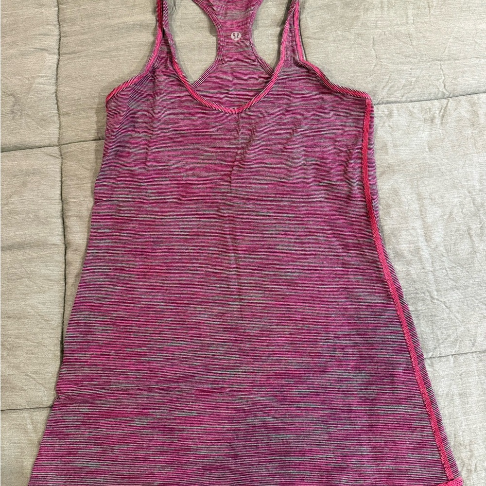 Vintage Lululemon Women's Pink Racerback Tank Top